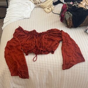 Rust Off-Shoulder Women's Top